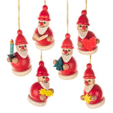 Hanging Ornament, Santa Claus Holding Item, Multi Coloured (Set of 6)